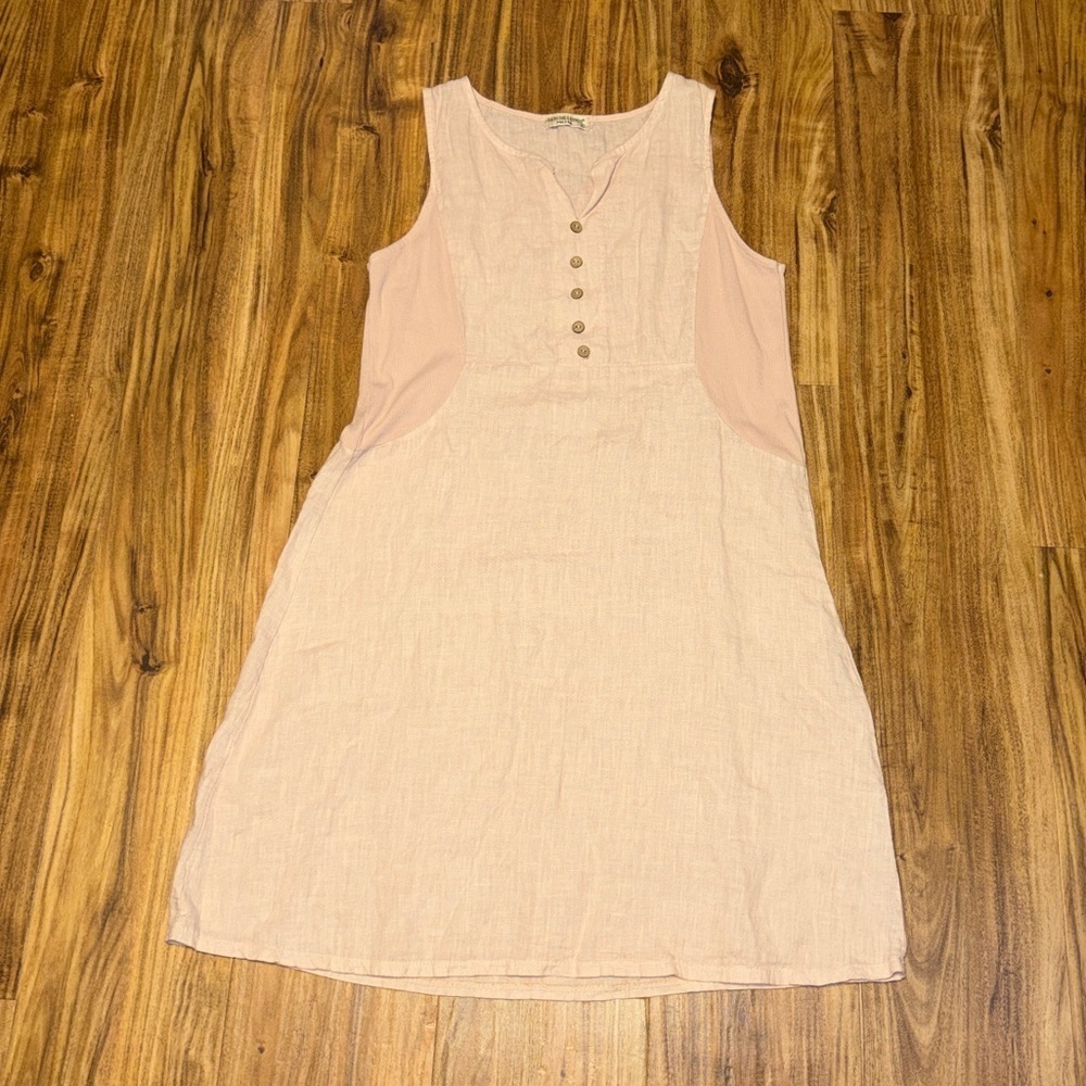 Terzo Millennio women’s small 4 6 dress Italian linen light pale pink knee mini